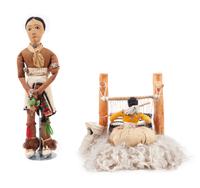 Navajo Weaver, Hopi Dancer, and Flat Katsina Dolls