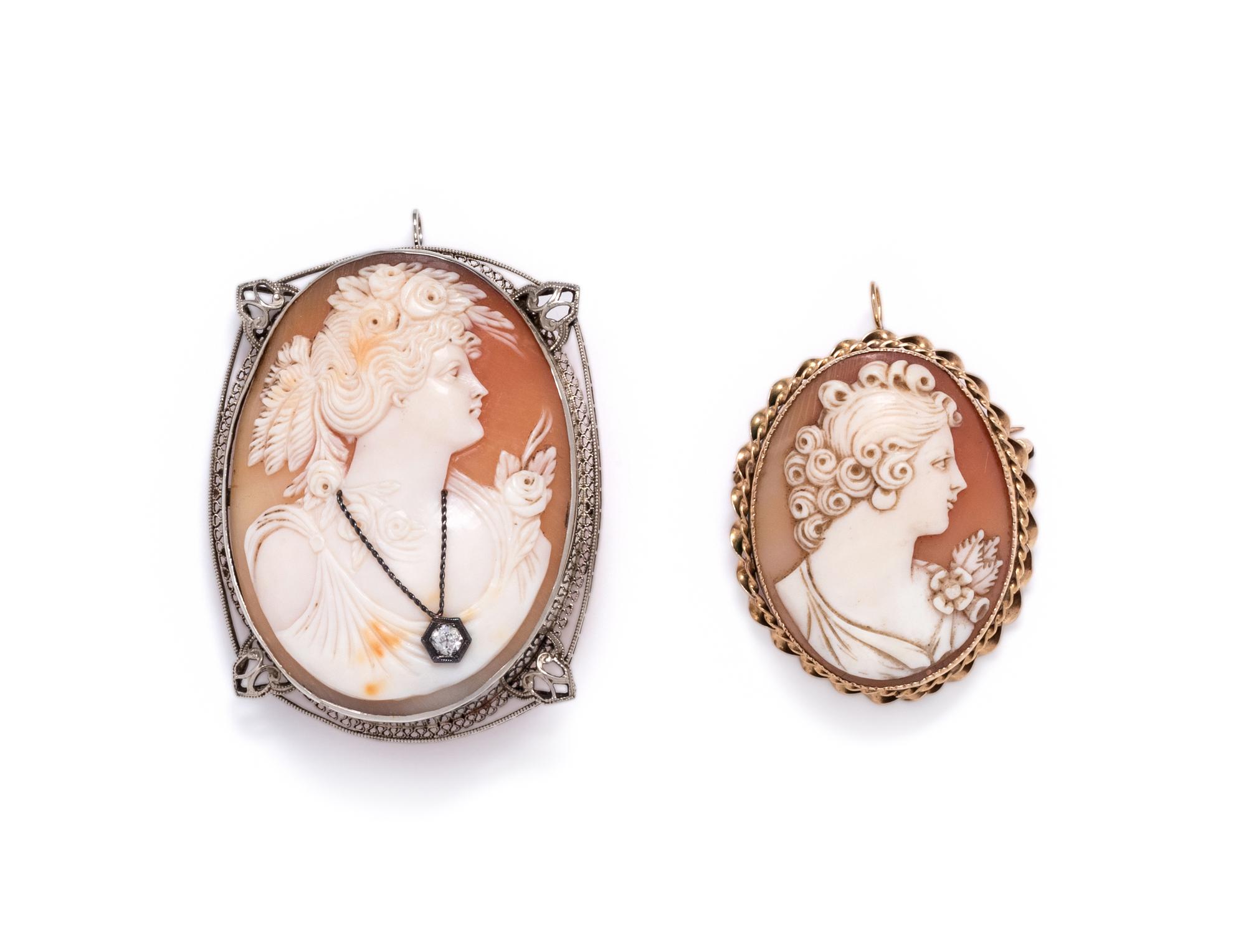 COLLECTION OF CAMEO PENDANT/BROOCHES