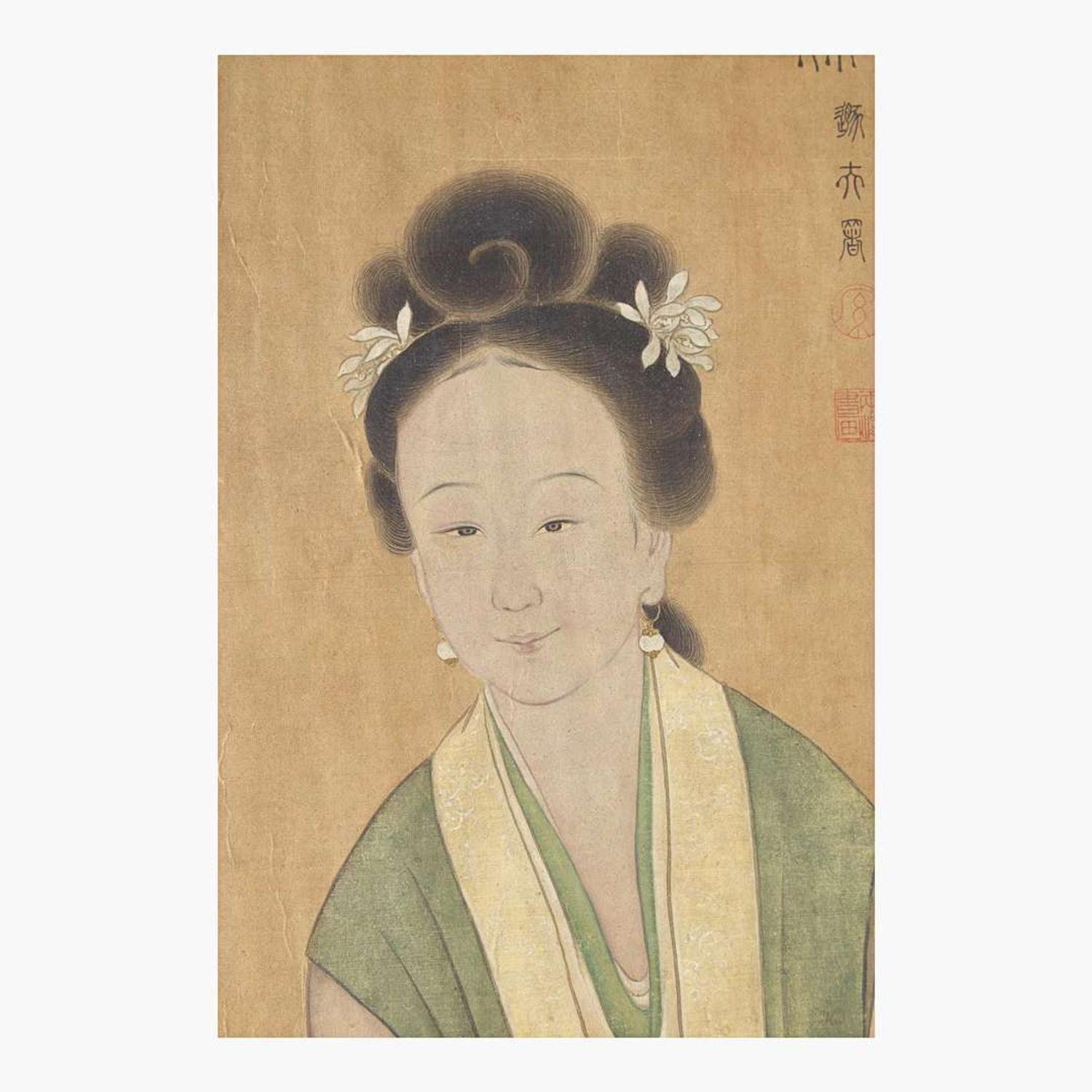 Attributed to Fang Wanyi方婉仪（款） 美人图 (Chinese b.1732-d.1779)