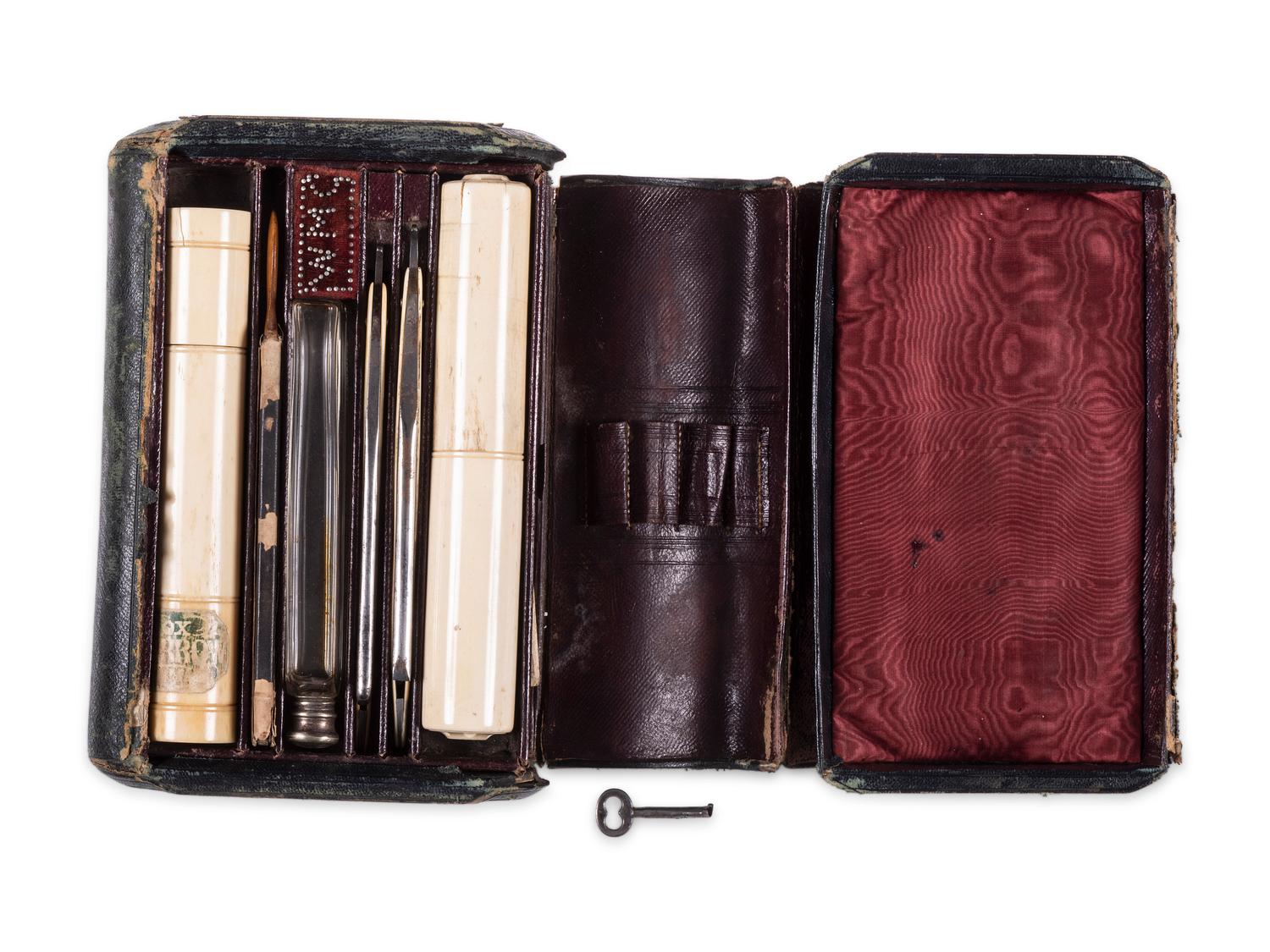 Civil War-period officer's grooming kit identified to W.M. Canby. 1860.