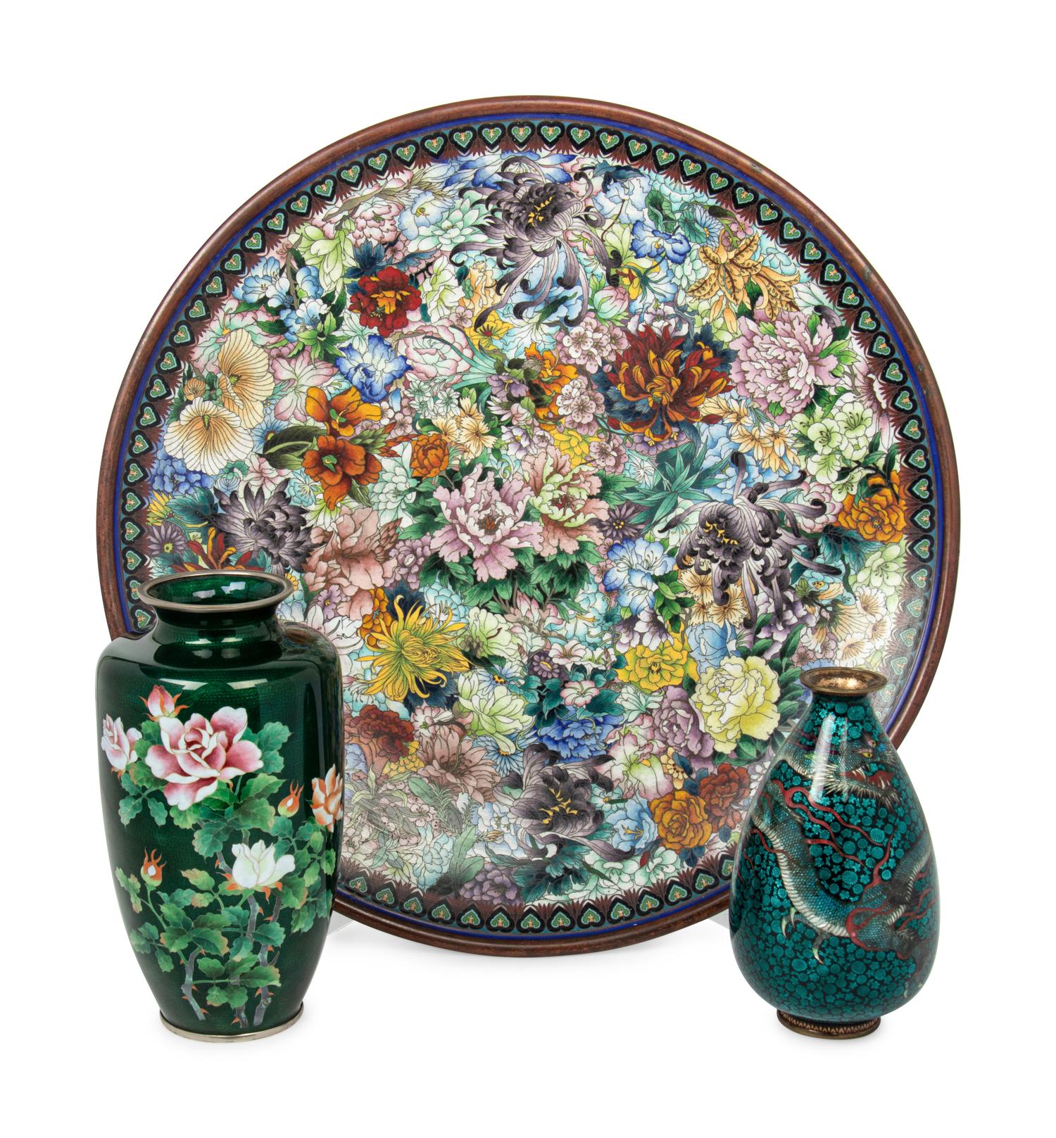 Three Japanese Cloisonné Articles