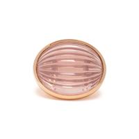 ROSE GOLD AND CARVED ROSE QUARTZ RING