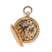 18K YELLOW GOLD HUNTER CASE POCKET WATCH
