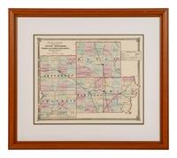 Atlas of Illinois: Counties of Wayne, Jefferson, Franklin, Hamilton, and White . Chicago: Warner & Beers, N.d. Plate 57. 23 ¼ x 26 ¼ in. Matted and framed.