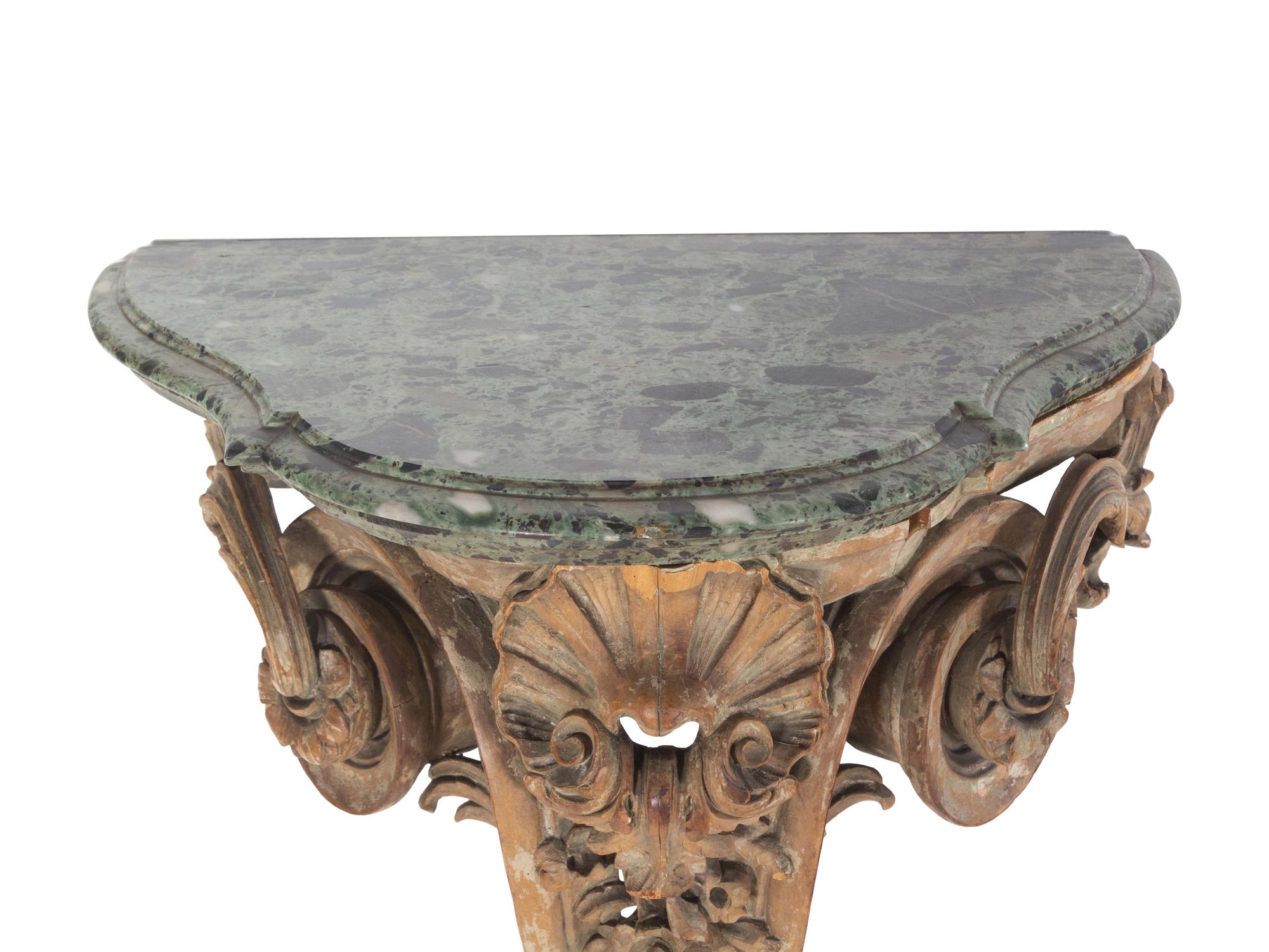 A George II Style Cerused Wood Marble-Top Console Table