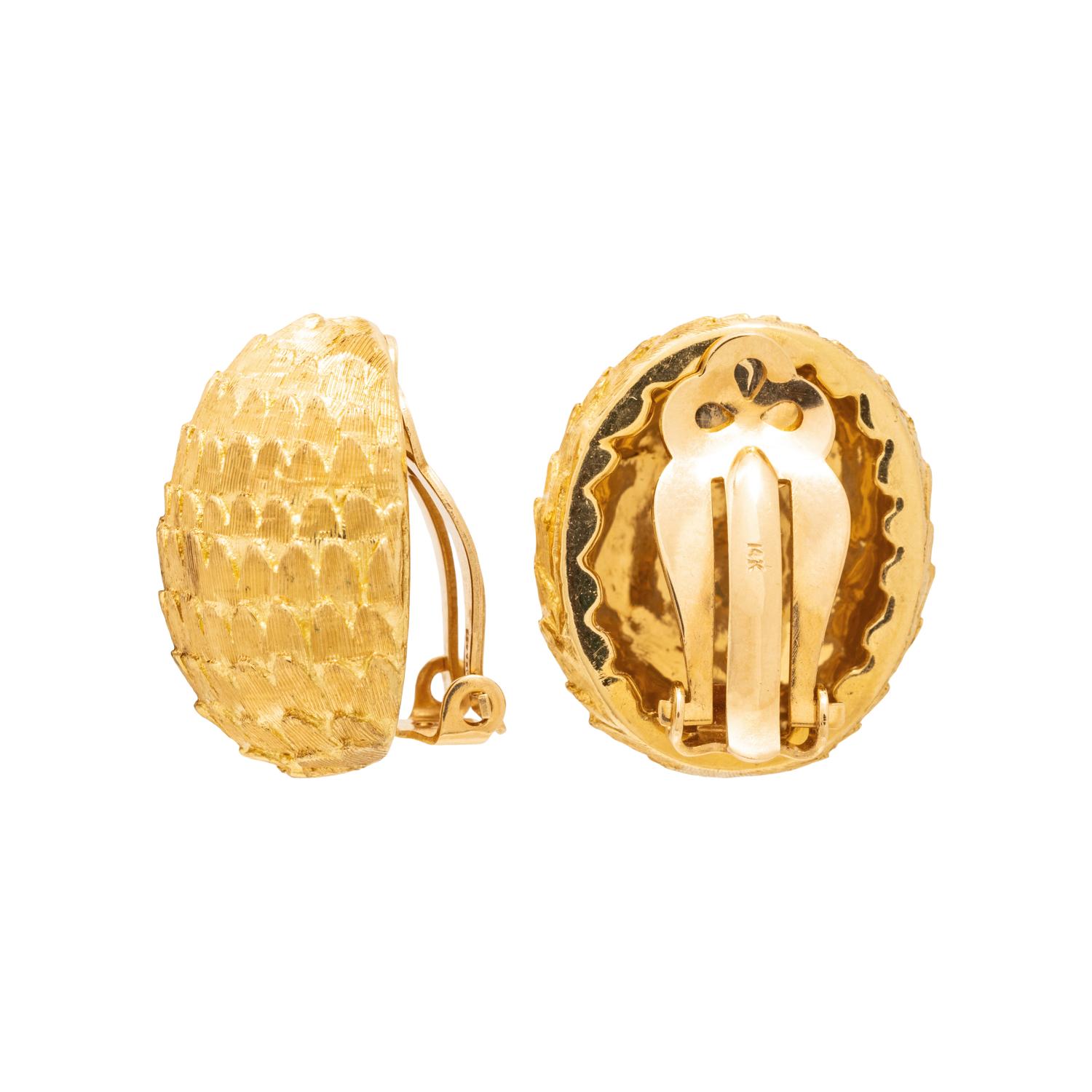 YELLOW GOLD CLIP EARRINGS