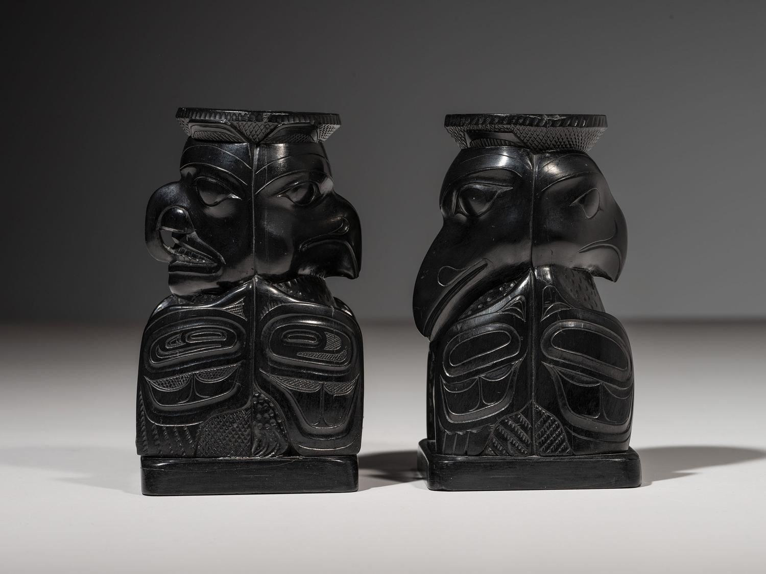 Haida Argillite Candlestick Holders