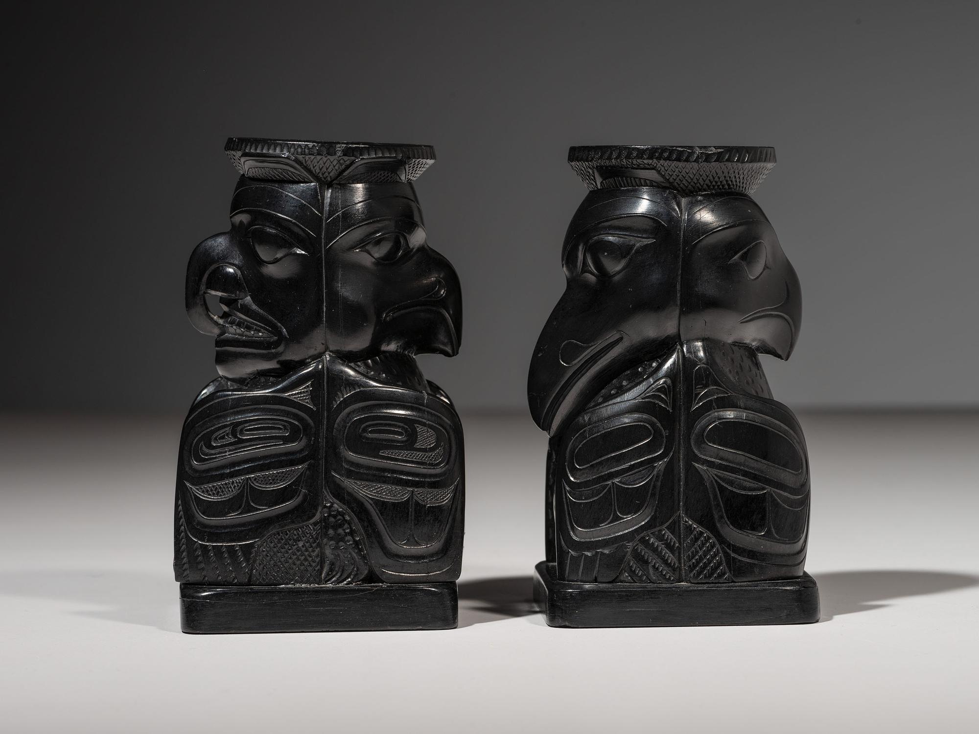 Haida Argillite Candlestick Holders