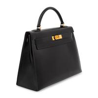 HERMÈS, KELLY 32 IN NOIR BOX LEATHER