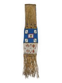 Sioux Figural Beaded Hide Tobacco Bag