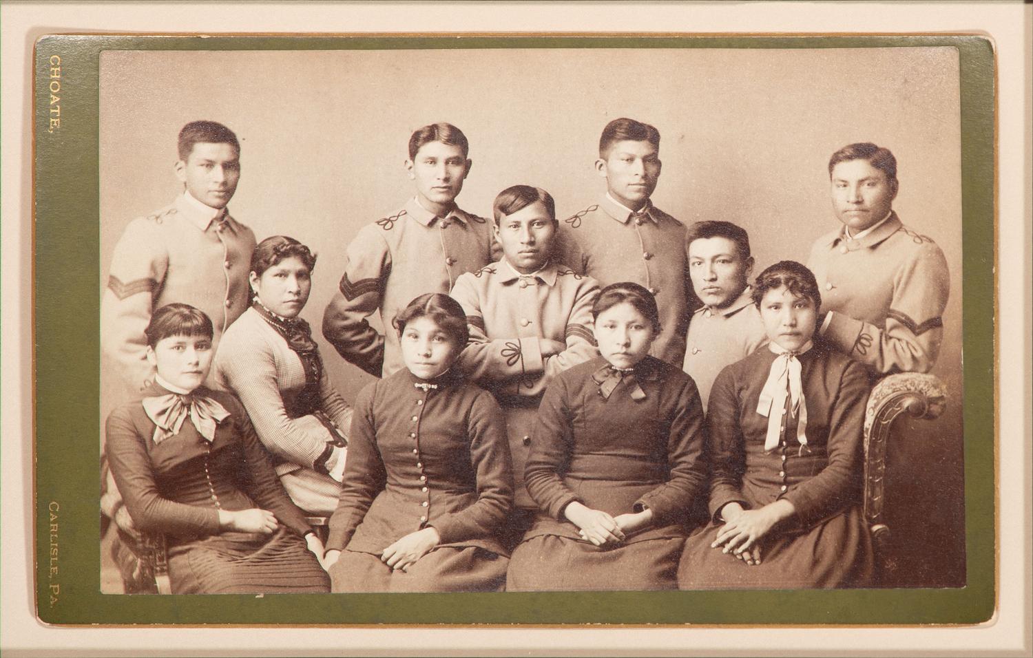 CHOATE, John N. (1848-1902), photographer. 3 boudoir cards featuring groups of students at Carlisle Indian School. Carlisle, PA, ca 1880s.