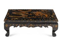A Korean Inlaid Black Lacquered Low Table