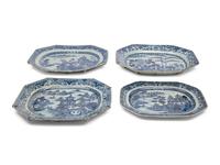 Four Chinese Export Porcelain Platters