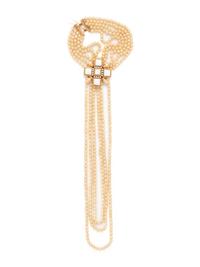 Chanel Multi-Strand Faux Pearl and Maltese Cross Necklace, 2001