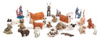 A Group of Native American Animal Figures Width of widest 2 3/8 inches.