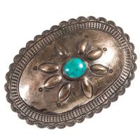 Navajo Silver and Turquoise Belt Buckle