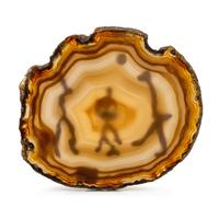 JEAN MAHIE, AGATE AND YELLOW GOLD PAPERWEIGHT