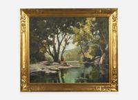 Anthony Thieme (American, 1888-1954) - Fishing by the River