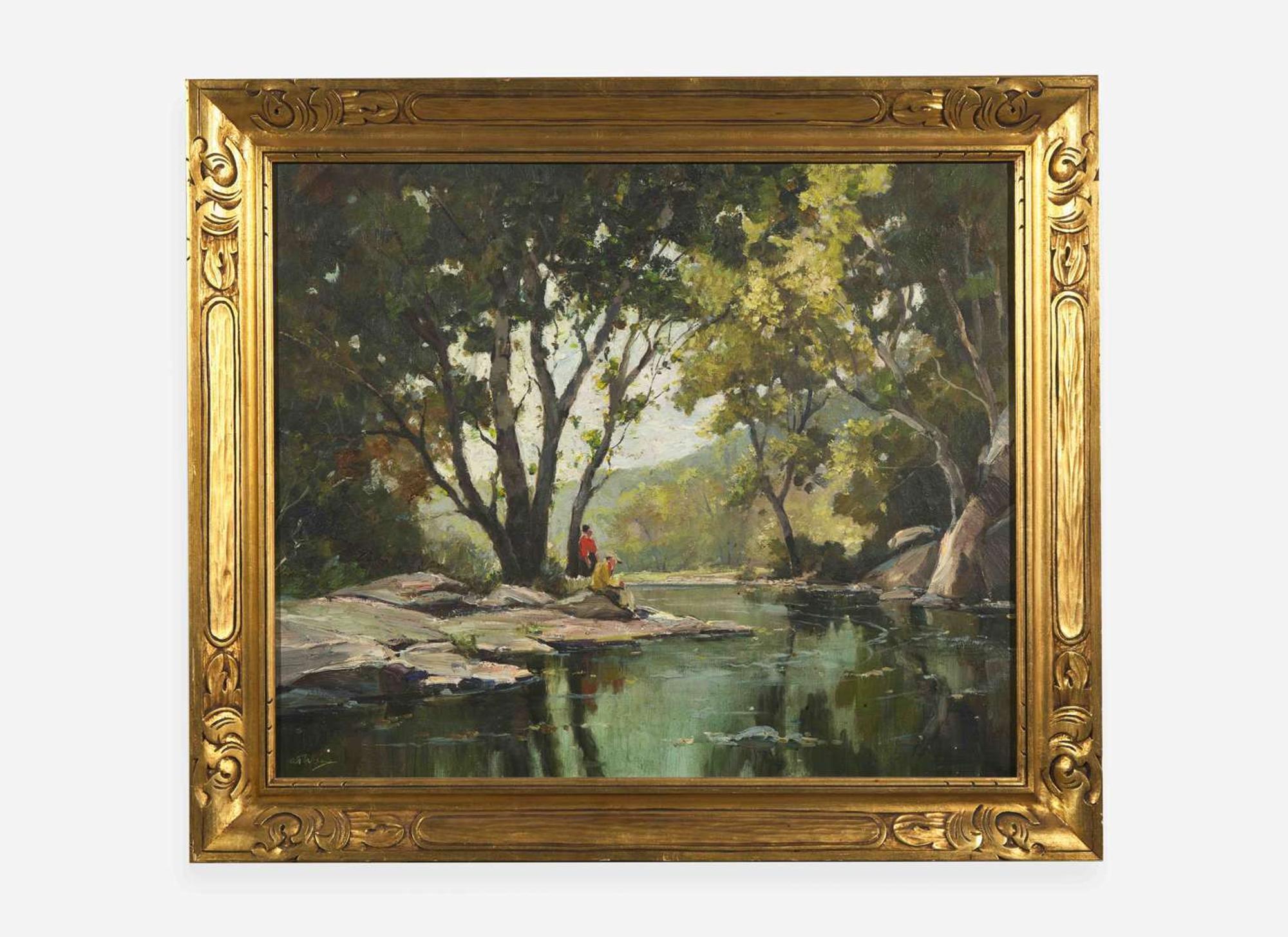 Anthony Thieme (American, 1888-1954) - Fishing by the River