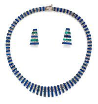 A Collection of Sterling Silver, Lapis Lazuli and Malachite Jewelry, 39.80 dwts