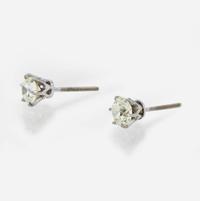 A Pair of Diamond Stud Earrings