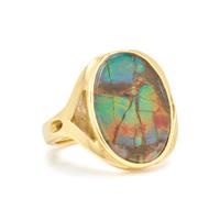 YELLOW GOLD AND AMMONITE DOUBLET RING