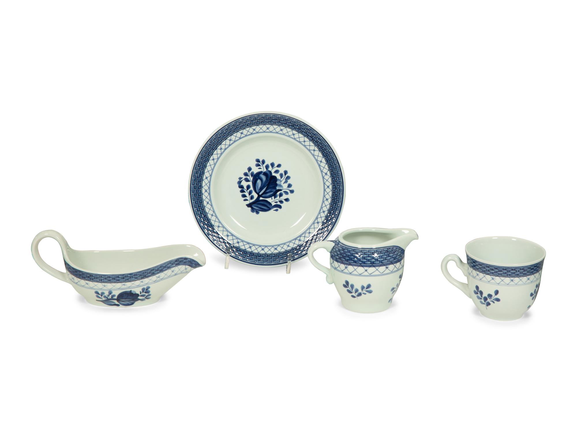 A Royal Copenhagen Tranquebar Blue Porcelain Dinner Service