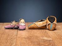 Sioux and Seneca Beaded Hide Doll Moccasins