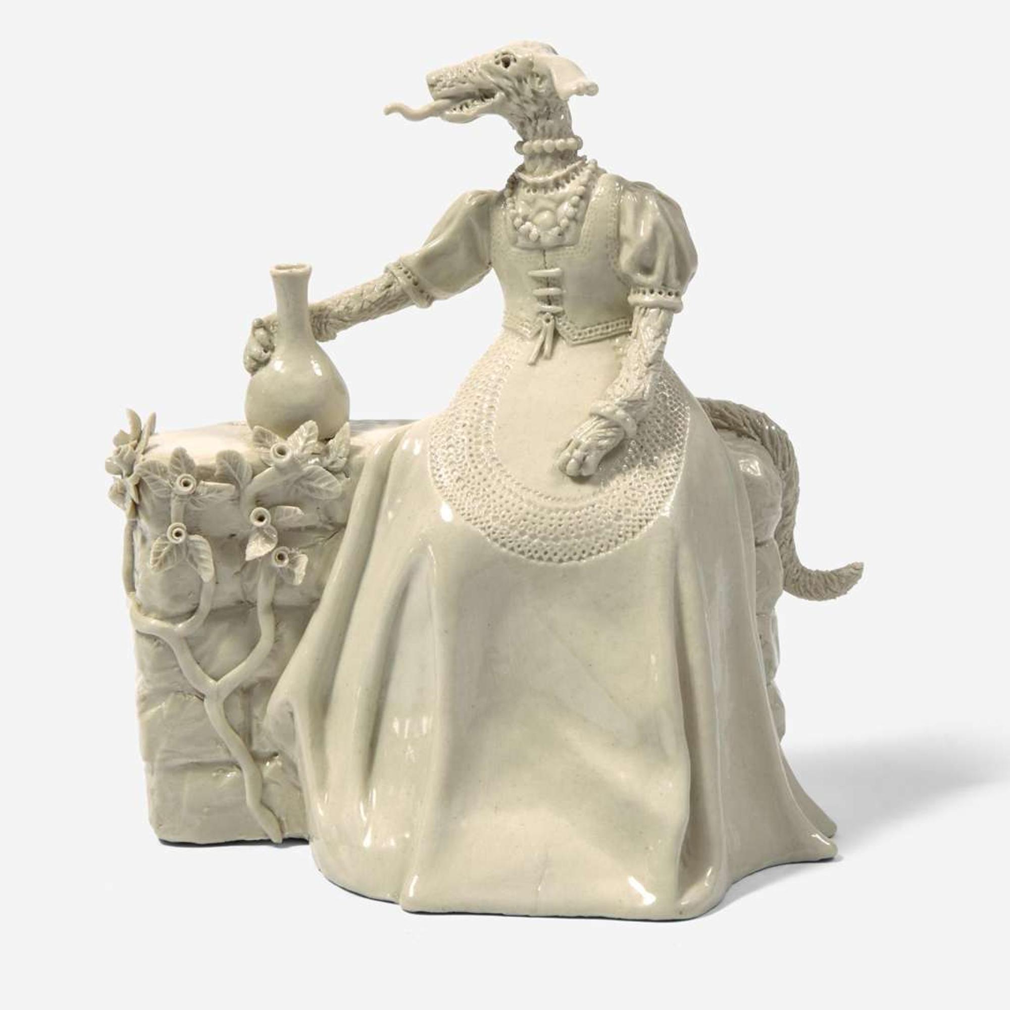 Jack Earl (Ameican, b. 1934) Ceramic Wolf Sculpture, USA, 1975