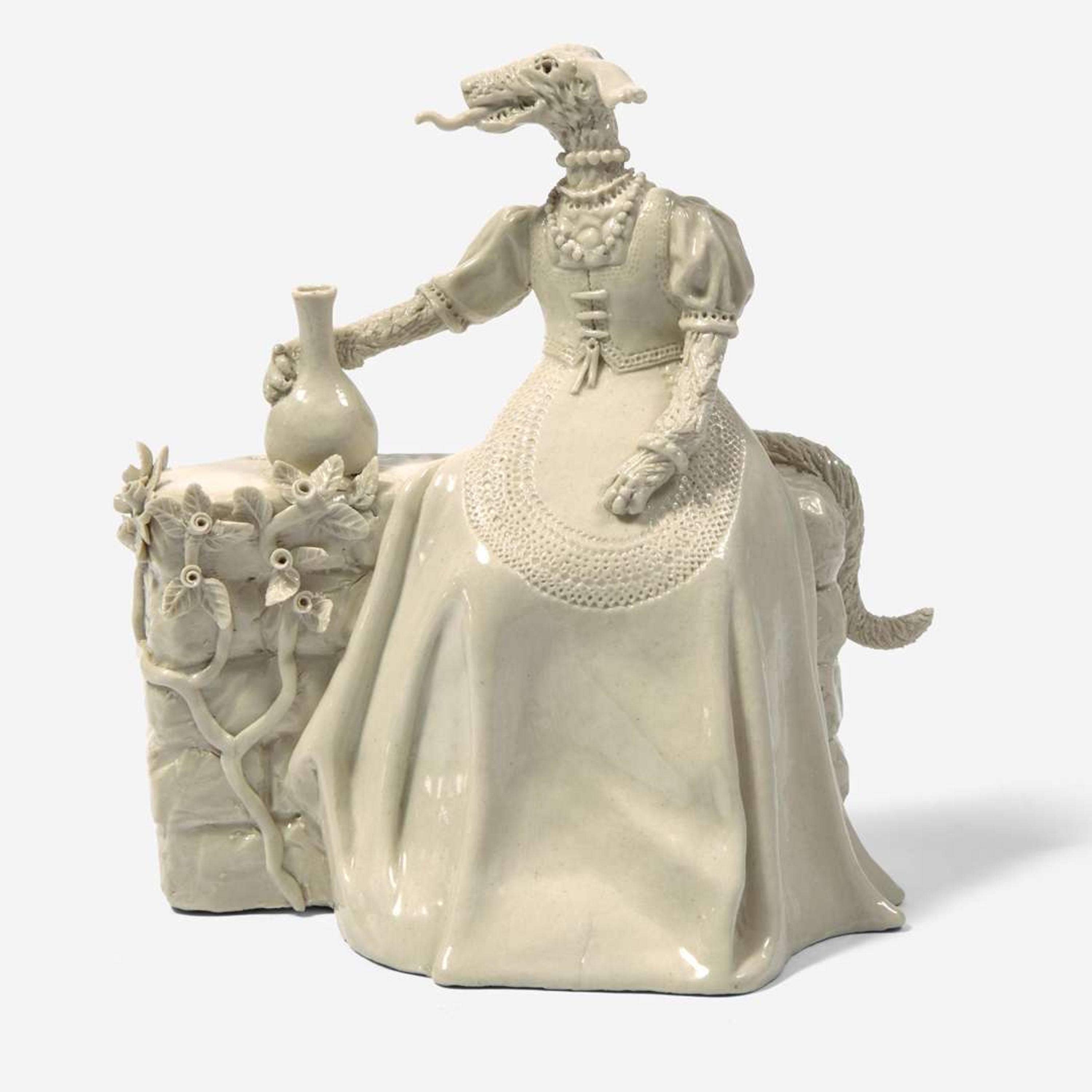 Jack Earl (Ameican, b. 1934) Ceramic Wolf Sculpture, USA, 1975