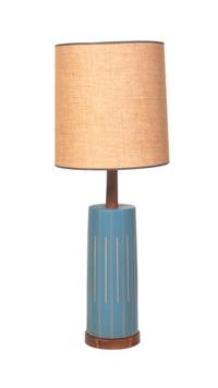 A Ceramic and Wood Table Lamp Height 41 1/4 inches. — 20TH CENTURY