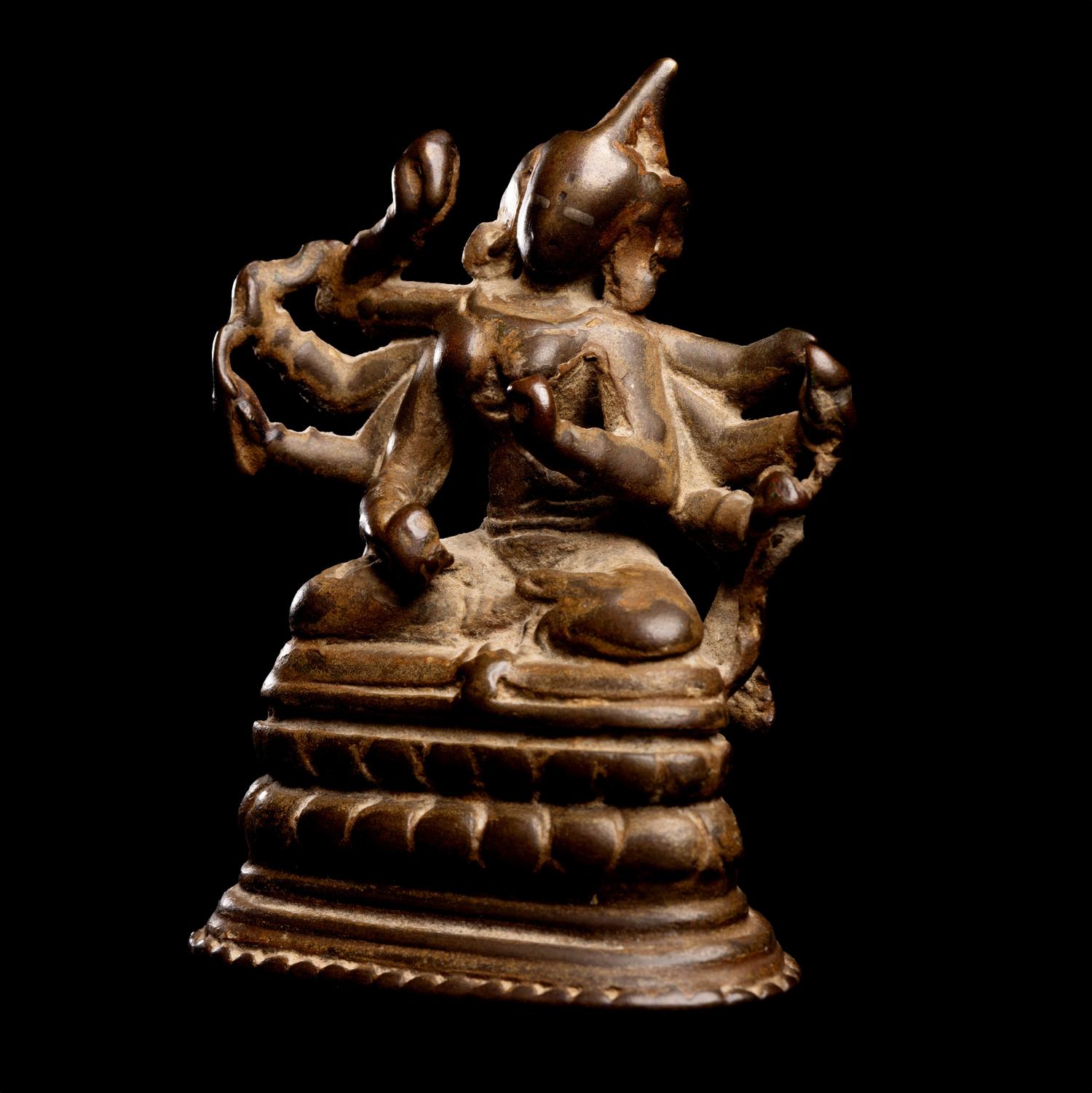 An Indian Silver-Inlaid Bronze Figure of a Female Deity