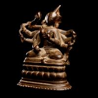 An Indian Silver-Inlaid Bronze Figure of a Female Deity