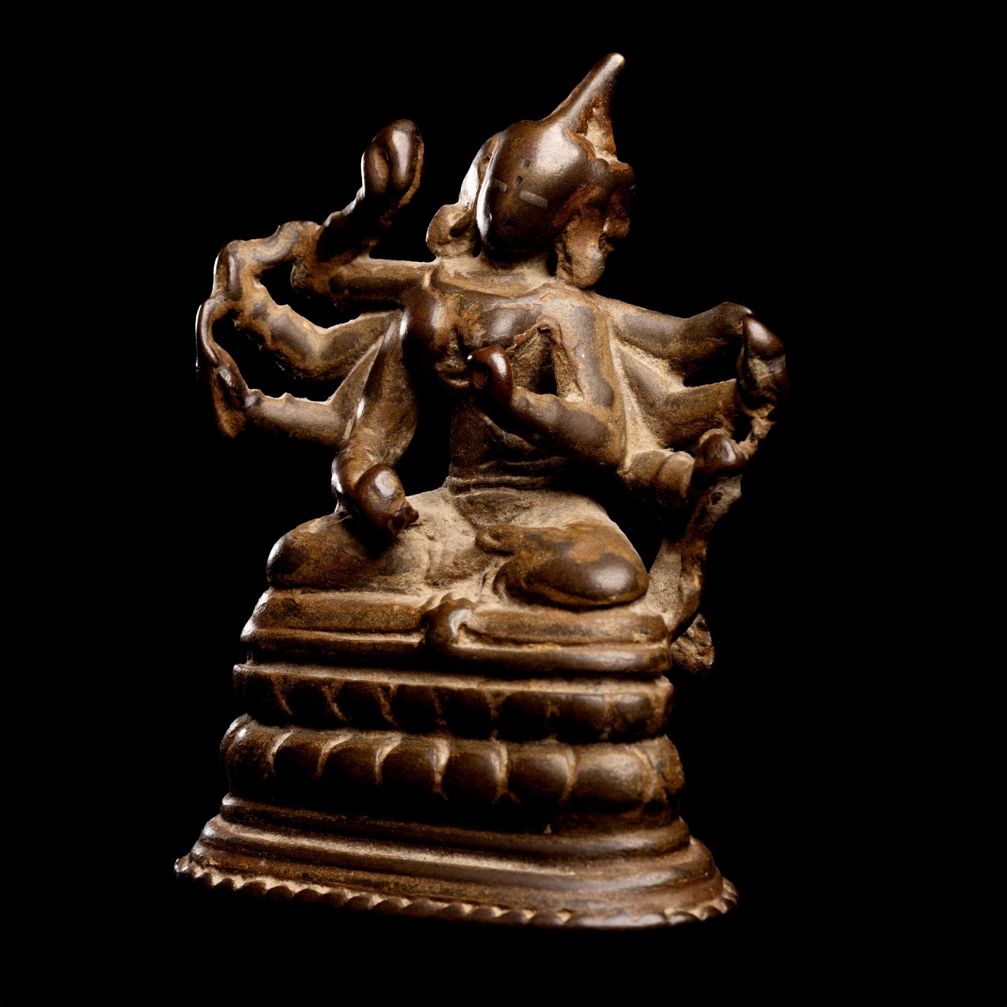 An Indian Silver-Inlaid Bronze Figure of a Female Deity