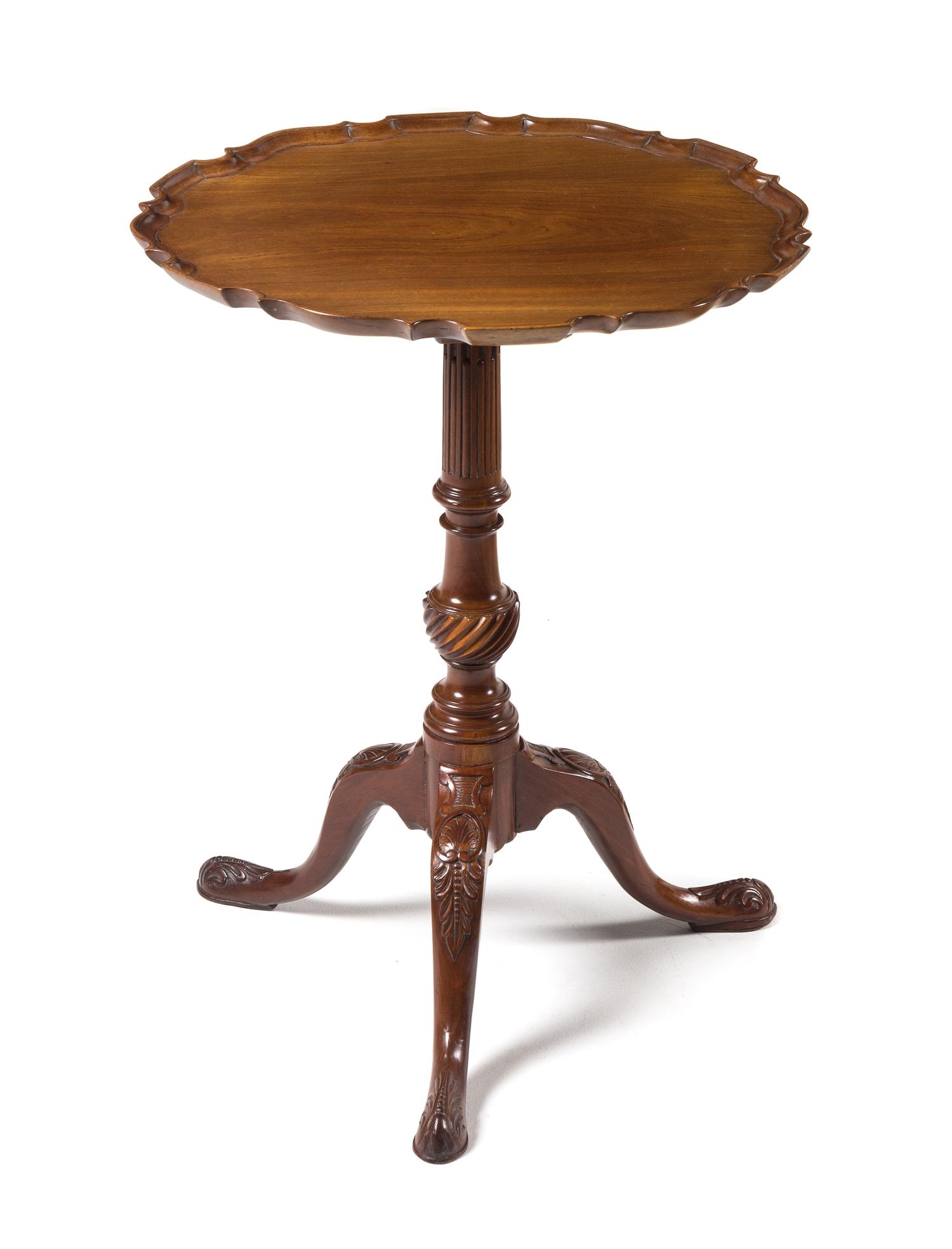 A George II Mahogany Tripod Table Height 26 x diameter of top 20 inches. — CIRCA 1755