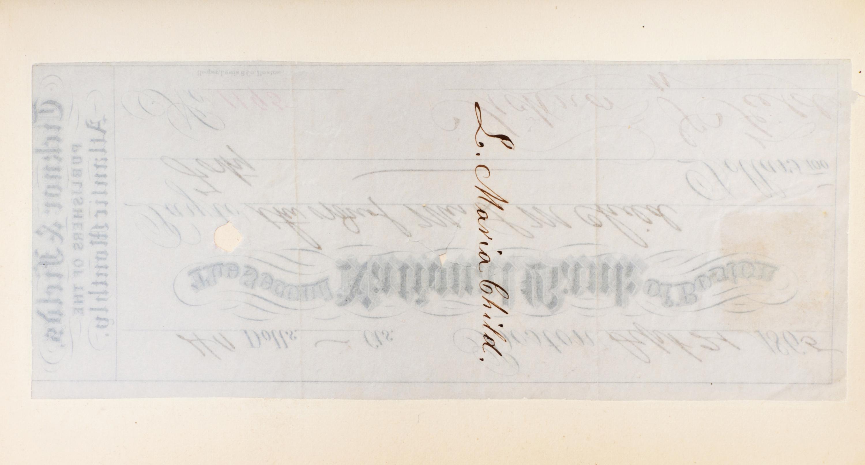 FIELDS, JAMES T. Yesterdays with Authors. London, 1872. 2 vols. With ALS, royalty checks, and ANS.