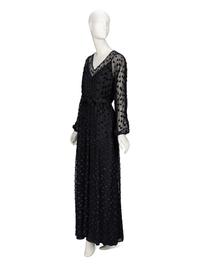 La Mendola, Black Cut Velvet Dress