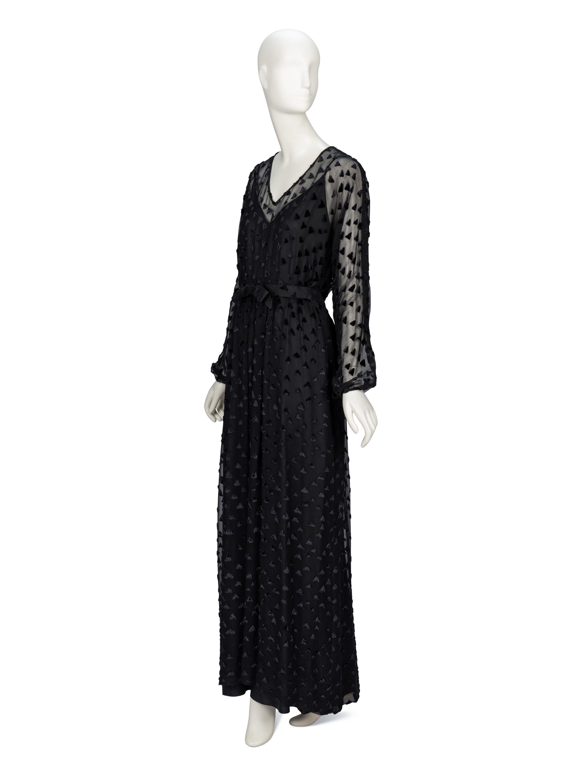 La Mendola, Black Cut Velvet Dress