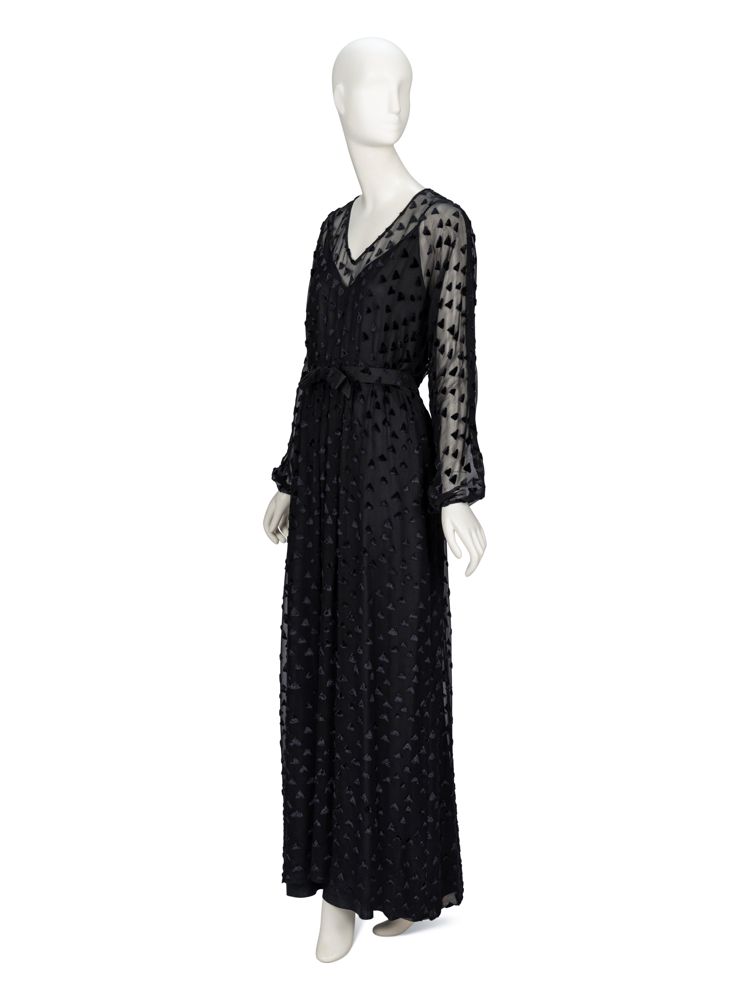 La Mendola, Black Cut Velvet Dress