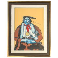 Indian with Feather Fan , edition 30/150