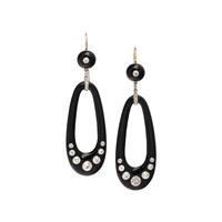 ART DECO, PLATINUM, ONYX, AND DIAMOND EARRINGS