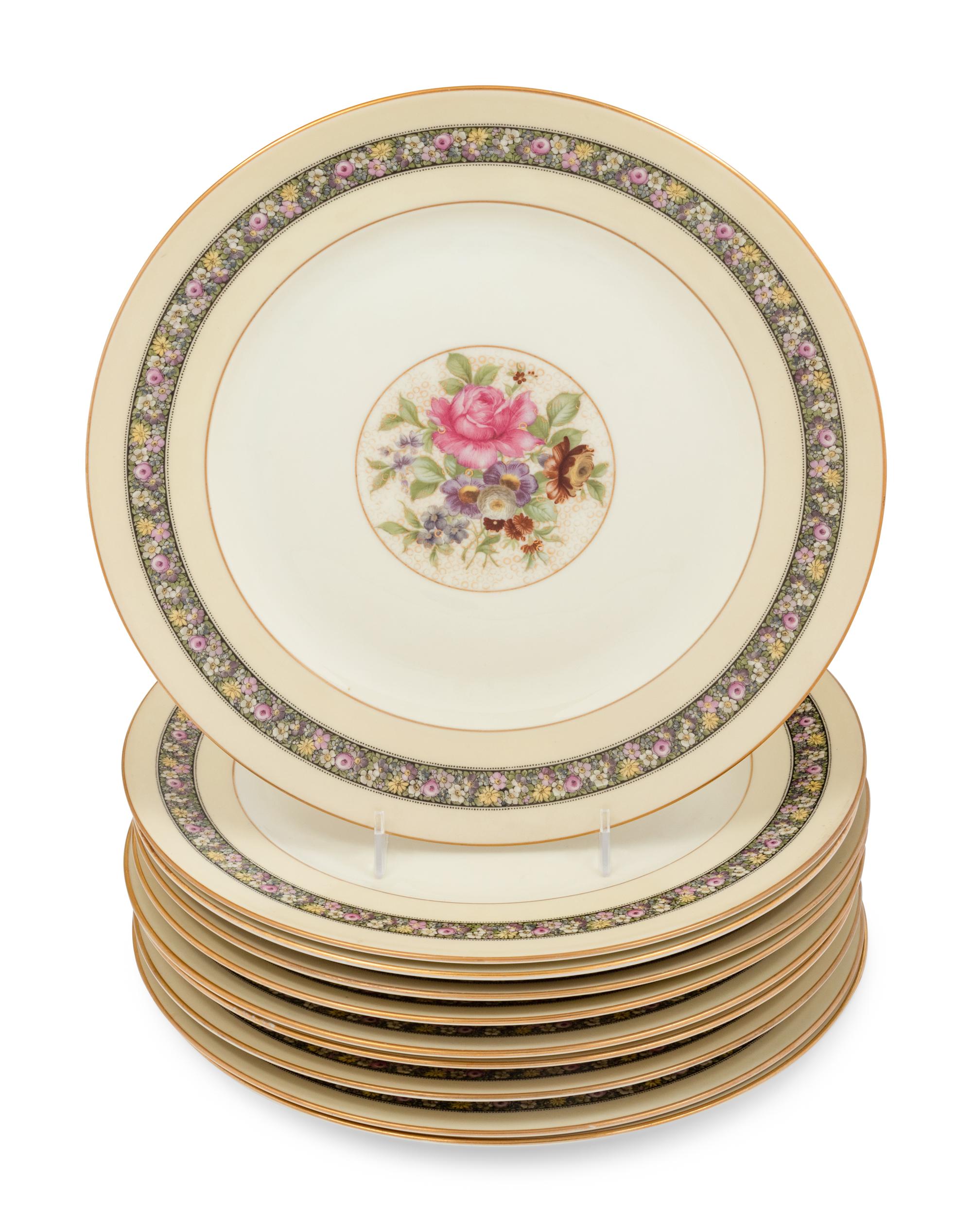 A Set of Ten Rosenthal Porcelain Dinner Plates