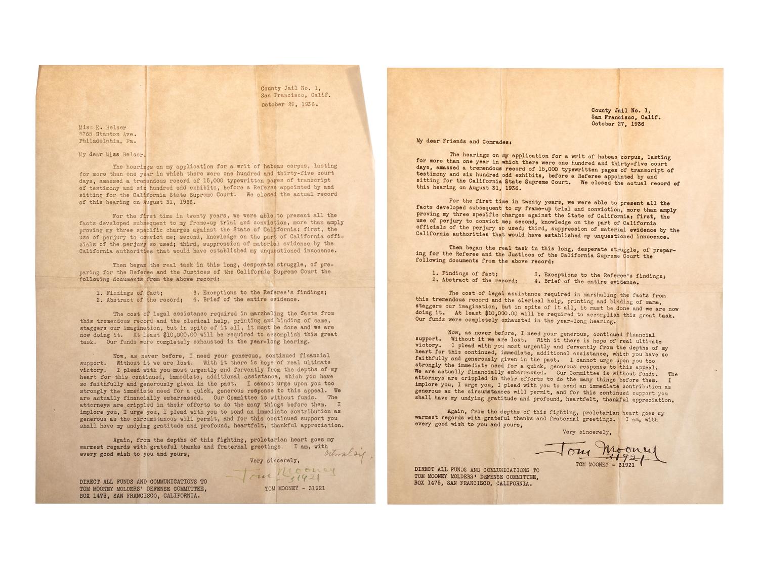 [LABOR]. A group of ephemera and pamphlets related to the labor movements of the late 19th and early 20th centuries, including an autograph letter signed by Annie LePorte DIGGS.