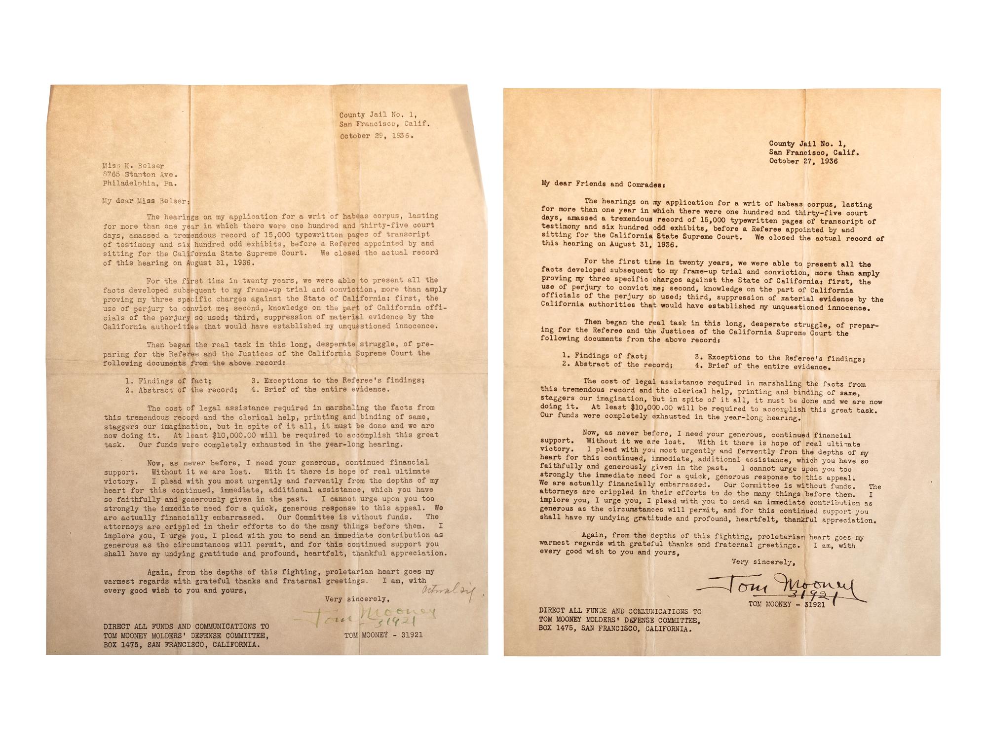 [LABOR]. A group of ephemera and pamphlets related to the labor movements of the late 19th and early 20th centuries, including an autograph letter signed by Annie LePorte DIGGS.