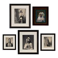 Rinehart, Frank (1861-1928). A group of 5 photographs and prints of Native American subjects.