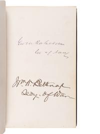[GRANT, Ulysses S. (1822-1885), and others—AUTOGRAPH ALBUM]. An autograph album, c.1870s, assembling more than 350 signatures and inscriptions by President Ulysses S. Grant, members of his Cabinet (c.1873-74), Supreme Court Justices, Congressman, Senators, and various other prominent American political leaders and statesmen.