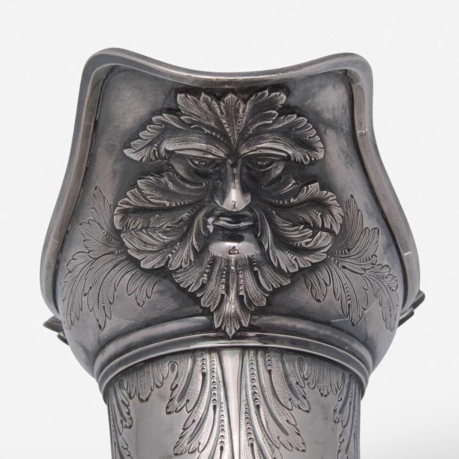 A silver water pitcher and two silver open salt cellars Taylor & Lawrie (active 1837-1862), retailed by Bailey & Kitchen (active 1833-1846), Philadelphia, circa 1840