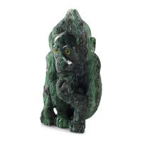 A Carved Ruby Zoisite Figure of a Monkey