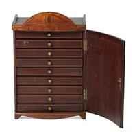 A Regency Inlaid Mahogany Bowfront Collector's Cabinet