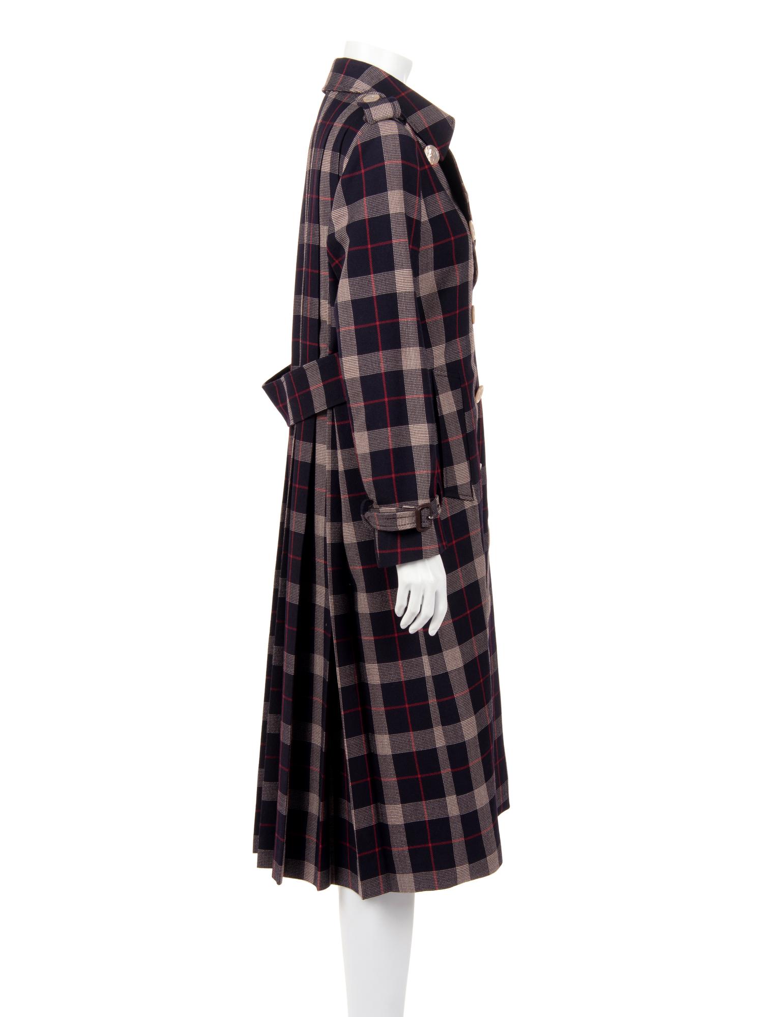 Gucci Wool Plaid Trench Coat